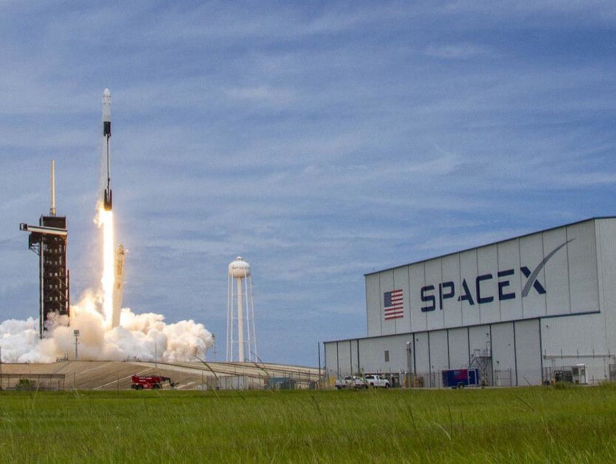 A SpaceX rocket launching